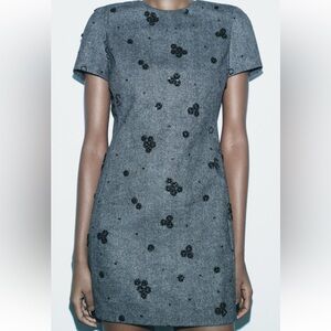 ZARA | ZW collection | EMBROIDERED MINI DRESS / Wool Holiday Party